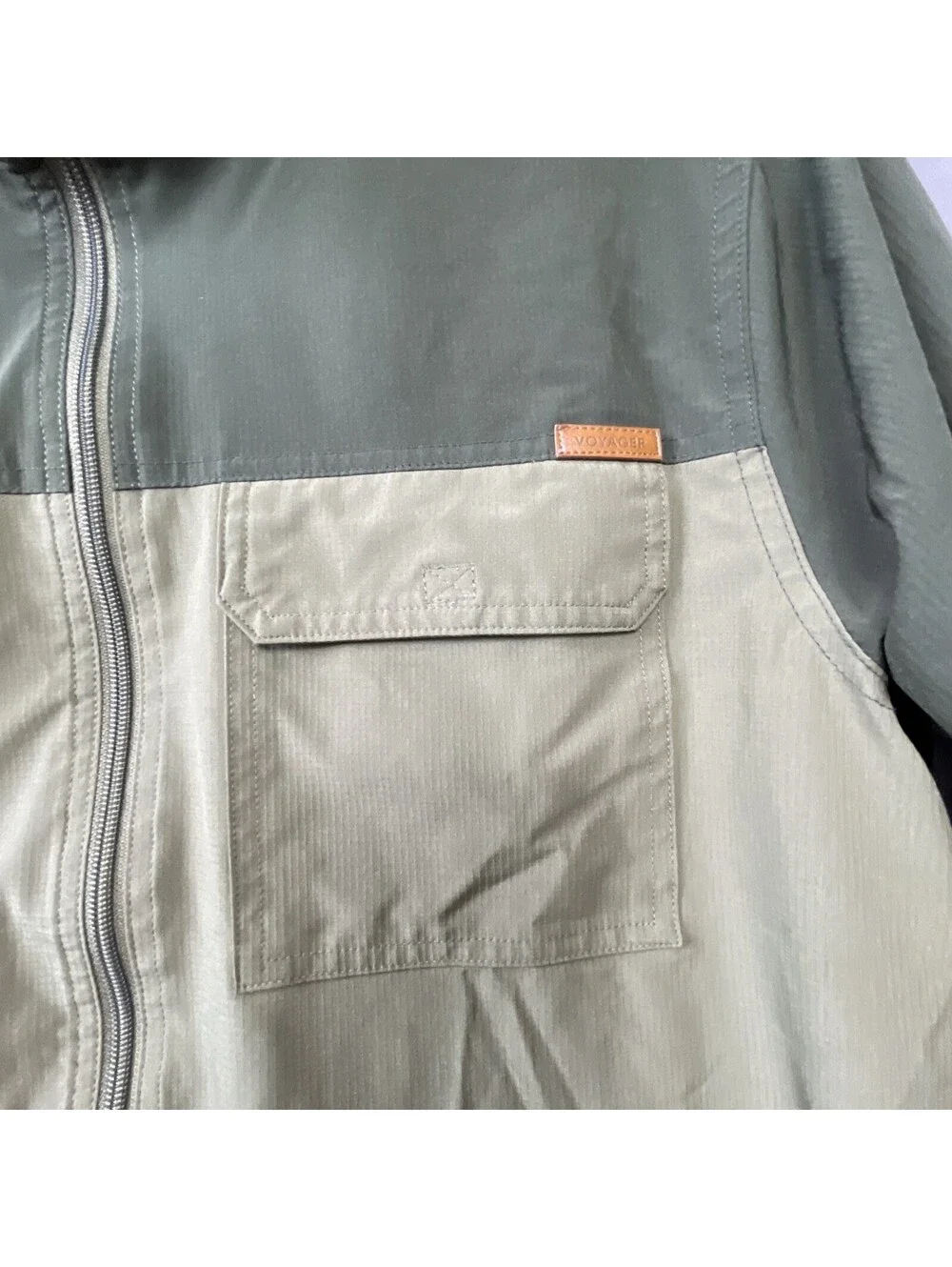 Voyager Wind Wear Men’s Olive Block Panel Outerwear Jacket Size Medium